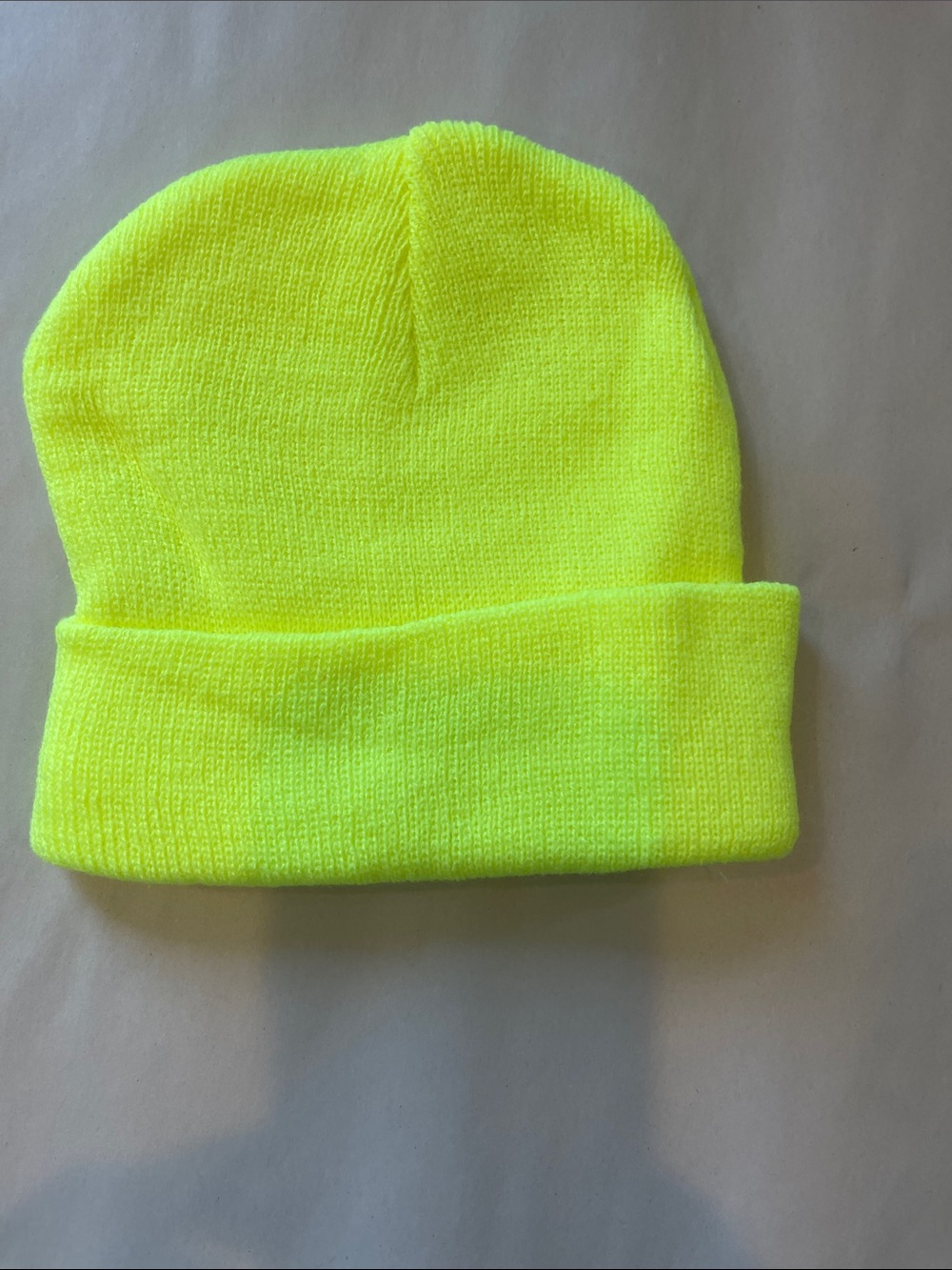 Neon Yellow knitted Beanie Hat - Universal High-Visibility